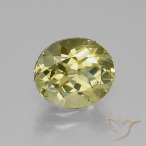 Apatite Jaune verdâtre naturelle ovale, 3.14 ct, VVS-VS