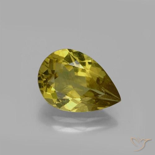 Apatite Doré terreux naturelle En forme de poire, 3.29 ct, VS