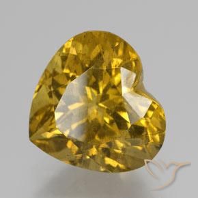 Apatite Jaune terreux naturelle Cœur, 10.63 ct, VS-SI