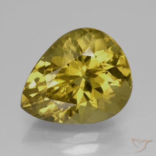 7.15ct Naturel Jaune foncé Apatite, En forme de poire, VS