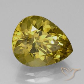 Apatite Jaune foncé naturelle En forme de poire, 7.15 ct, VS