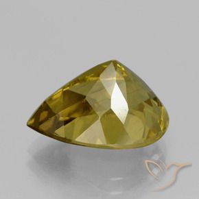 Apatite Jaune foncé naturelle En forme de poire, 7.15 ct, VS
