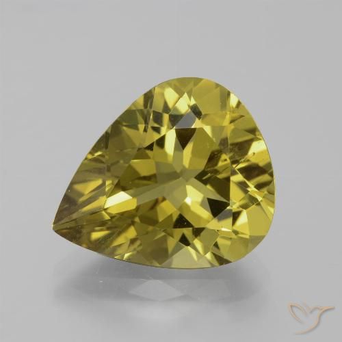 7.75ct Naturel Jaune moyen Apatite, En forme de poire, VS