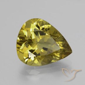 Apatite Jaune moyen naturelle En forme de poire, 7.75 ct, VS