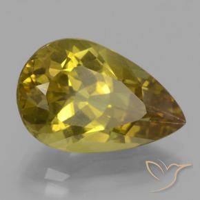 Apatite Jaune moyen naturelle En forme de poire, 8.03 ct, VS