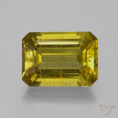 8.07ct Naturel Jaune brunâtre Apatite, Taille émeraude, SI