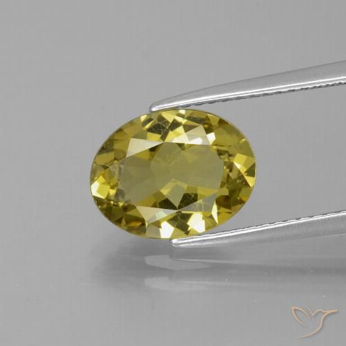 Apatite Jaune foncé naturelle Coupe ovale, 2.66 ct, VS