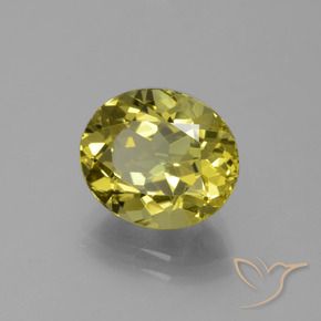 Apatite Jaune foncé naturelle ovale, 4.18 ct, VS