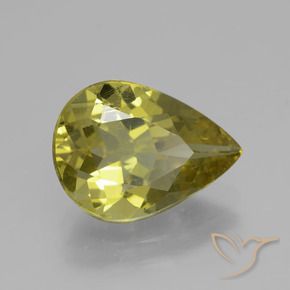 Apatite Jaune moyen naturelle En forme de poire, 3.78 ct, VS-SI