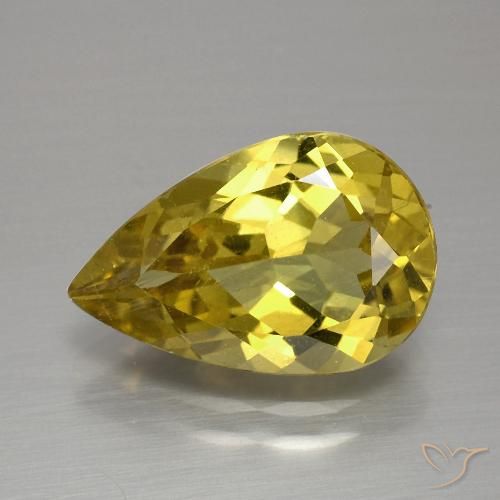 4.13ct Naturel Doré terreux Apatite, En forme de poire, VS