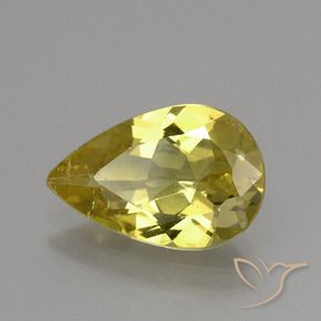 Apatite Jaune foncé naturelle En forme de poire, 2.97 ct, VS-SI