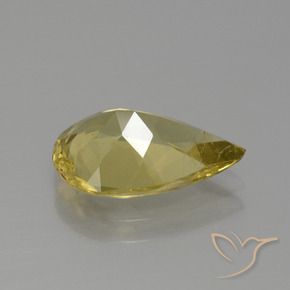 Apatite Jaune foncé naturelle En forme de poire, 2.97 ct, VS-SI
