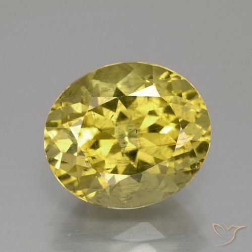 3.98ct Naturel Jaune moyen Apatite, ovale, VS