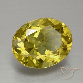 Apatite Jaune foncé naturelle ovale, 4.54 ct, VS-SI