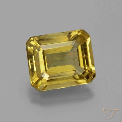 4.46ct Naturel Or Apatite, Taille émeraude, VS