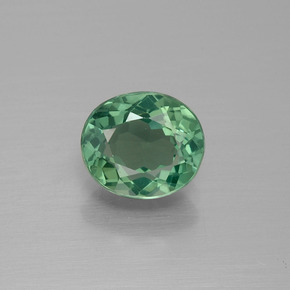 Apatite vert naturelle coupe ovale, 1,64 ct, VVS-VS