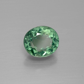 Apatite vert naturelle coupe ovale, 1,64 ct, VVS-VS