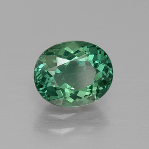 Apatite vert naturelle coupe ovale, 1,36 ct, VVS-VS