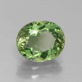 Apatite vert naturelle coupe ovale, 1,74 ct, VS