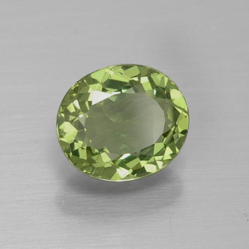 Apatite Vert chaud naturelle Coupe ovale, 1.08 ct, VS