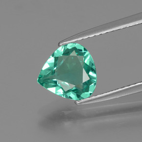 Apatite Vert naturelle En forme de poire, 1.28 ct, VVS-VS