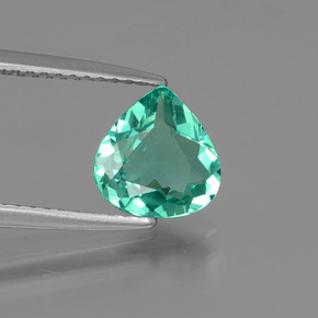 Apatite Vert naturelle En forme de poire, 1.28 ct, VVS-VS