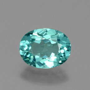 Apatite vert naturelle coupe ovale, 1,28 ct, VVS
