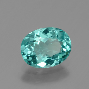 Apatite vert naturelle coupe ovale, 1,28 ct, VVS