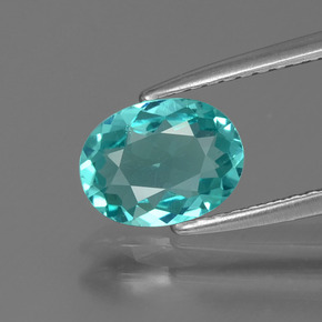 Apatite bleue naturelle coupe ovale, 1,08 ct, VS