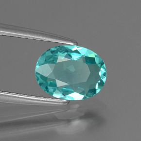 Apatite bleue naturelle coupe ovale, 1,08 ct, VS