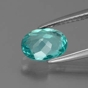 Apatite bleue naturelle coupe ovale, 1,08 ct, VS