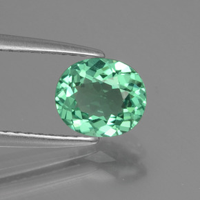 Apatite vert naturelle coupe ovale, 1,17 ct, VVS-VS