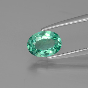 Apatite vert naturelle coupe ovale, 0,77 ct, VS