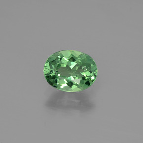 Apatite vert naturelle coupe ovale, 0,95 ct, VVS-VS