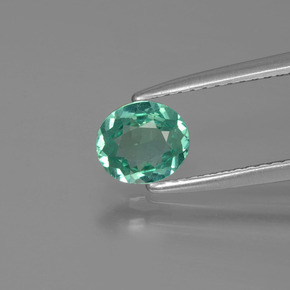 Apatite vert naturelle coupe ovale, 0,62 ct, VVS-VS