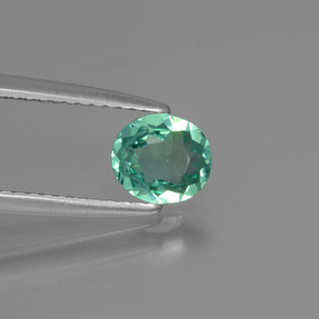 Apatite vert naturelle coupe ovale, 0,62 ct, VVS-VS