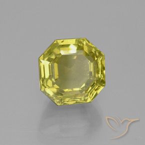 Apatite Jaune verdâtre naturelle Octogone / coupe Émeraude, 7.51 ct, VS