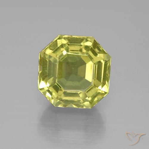 7.91ct Naturel Jaune clair Apatite, Taille émeraude, VS