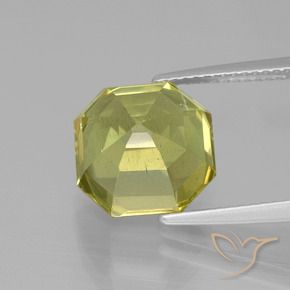 Apatite Jaune clair naturelle Octogone / coupe Émeraude, 7.91 ct, VS