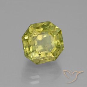 Apatite Jaune verdâtre naturelle Octogone / coupe Émeraude, 7.64 ct, VS-SI