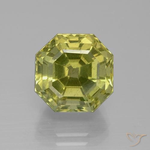 9.46ct Naturel Jaune verdâtre Apatite, Taille émeraude, VS