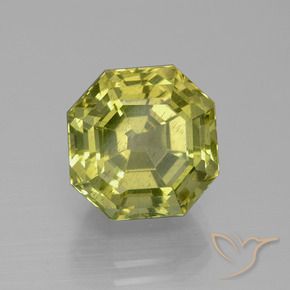 Apatite Jaune verdâtre naturelle Octogone / coupe Émeraude, 9.46 ct, VS