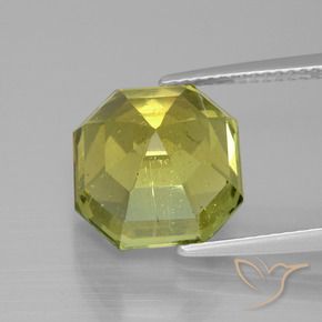 Apatite Jaune moyen naturelle Octogone / coupe Émeraude, 9.32 ct, VS