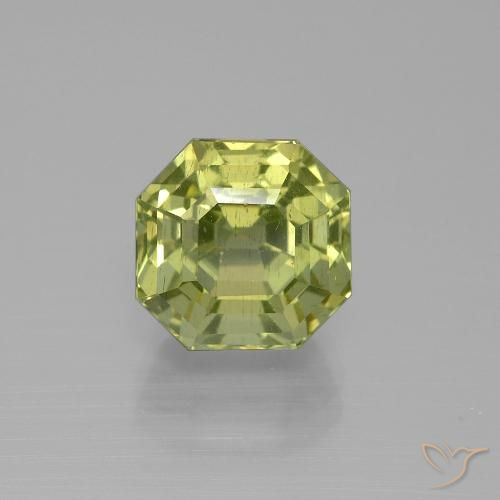 5.48ct Naturel Jaune moyen Apatite, Taille émeraude, VS