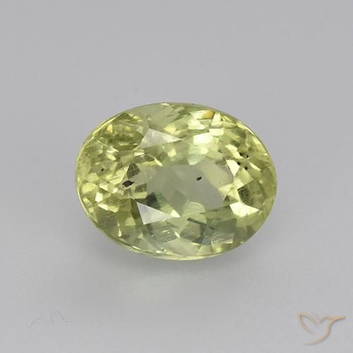 1.73ct Naturel Vert jaunâtre Apatite, ovale, VS-SI