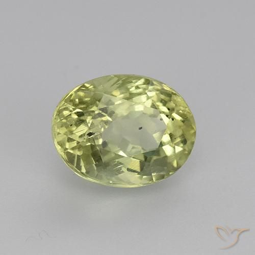 Apatite Vert jaunâtre naturelle ovale, 1.73 ct, VS-SI