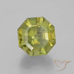 Apatite Vert chaud et terreux naturelle Octogone / coupe Émeraude, 12.42 ct, SI