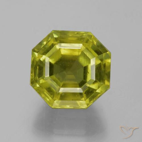 15.17ct Naturel Vert chaud et terreux Apatite, Taille émeraude, VS-SI