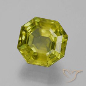 Apatite Vert chaud et terreux naturelle Octogone / coupe Émeraude, 15.17 ct, VS-SI