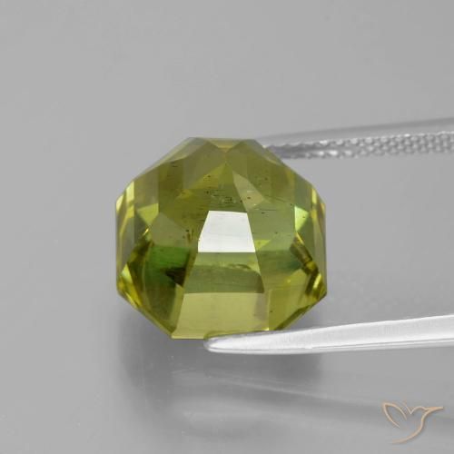 Apatite Vert forêt chaud naturelle Octogone / coupe Émeraude, 11.26 ct, VS-SI